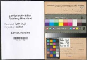 Entnazifizierung Karoline Lanser , geb. 14.03.1904 ()