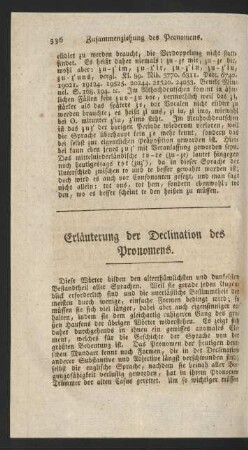 Erläuterung der Declination des Pronomens.