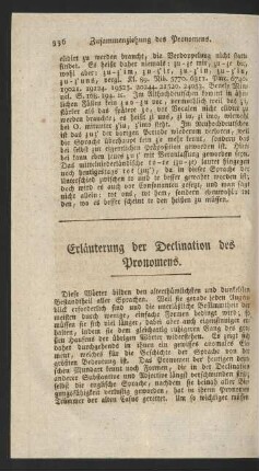 Erläuterung der Declination des Pronomens.