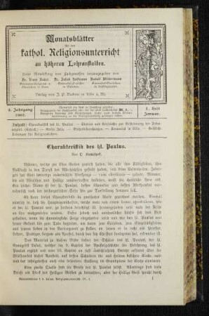 Charakteristik des hl. Paulus