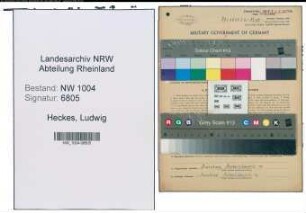 Entnazifizierung Ludwig Heckes , geb. 23.11.1899 (Rechnungspruefer)