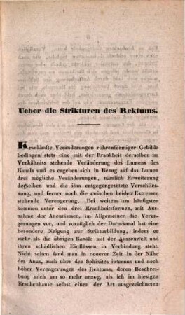 Über die Strikturen des Rektums : eine Inaugural-Dissertation