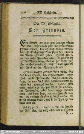 Der XX. Abschnitt. Von Freunden