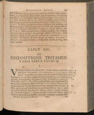 Caput XIV. De Dispositione Testamentaria Circa Feudum
