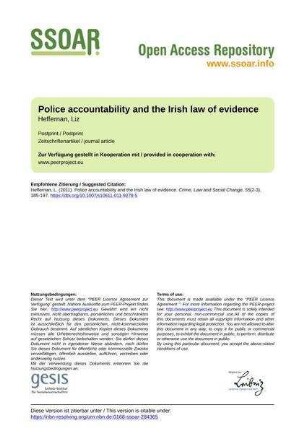 Police accountability and the Irish law of evidence