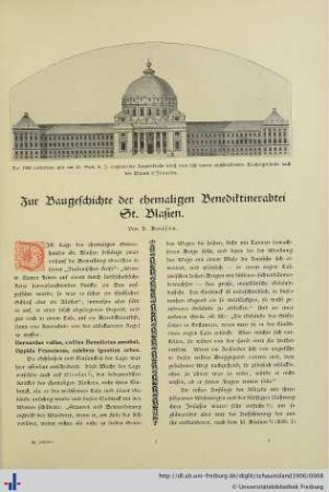 Zur Baugeschichte der ehemaligen Benediktinerabtei St. Blasien.