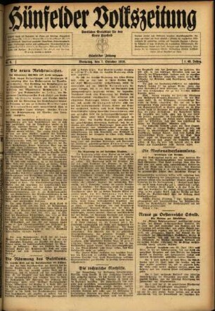 Ausgabe vom Dienstag, den 07. Oktober 1919.