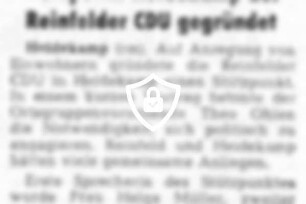 Stützpunkt Heidekamp der Reinfelder CDU gegründet