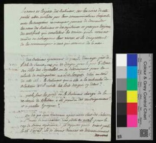 Brief/Handschreiben, französisch