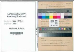 Entnazifizierung Frieda Kreissler , geb. 12.10.1908 ()
