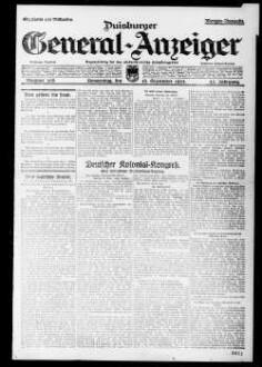 Duisburger General-Anzeiger. 1914-1935