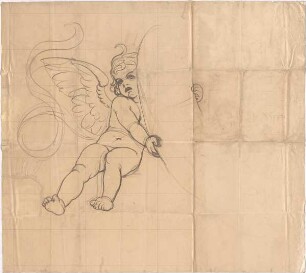 Thiersch, Friedrich von; München; Justizpalast - Dekorationsentwurf: Engel (Ansicht)