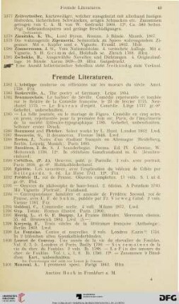 Fremde Literaturen (Nr. 1382-1422)
