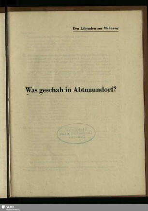 Was geschah in Abtnaundorf?