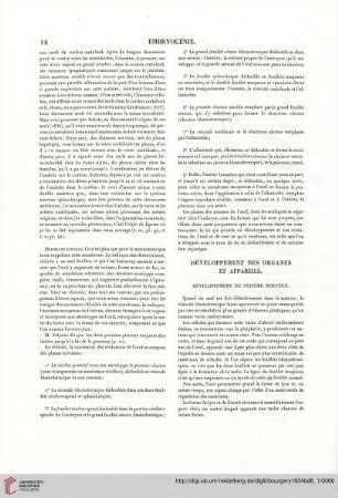 Développement des organs et appareils