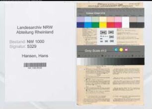 Entnazifizierung Hans Hansen, geb. 31.08.1897 (Steuergehilfe)