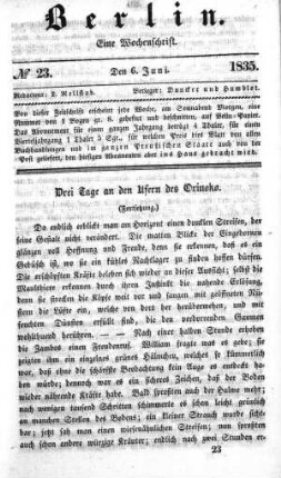 No. 23, 6. Juni 1835