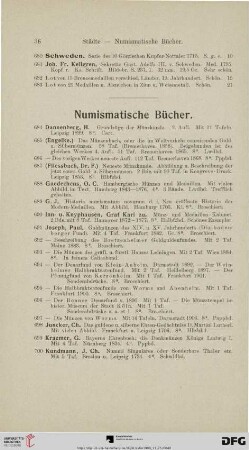 Numismatische Bücher (Nr. 684-730)