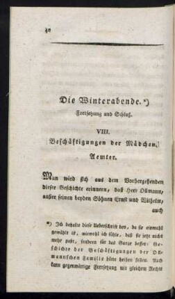 Die Winterabende (Fortsetzung und Schluß)