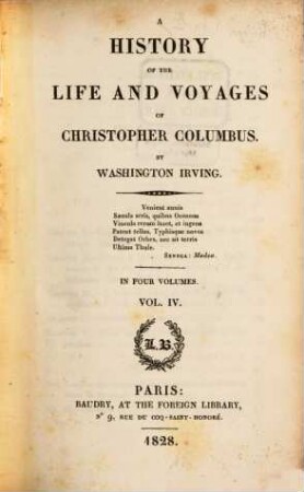 A history of the life and voyages of Christopher Columbus : in four volumes, 4