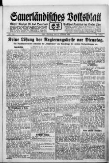 Sauerländisches Volksblatt : aeltester Anzeiger des Sauerlandes : ueber 100 Jahre Heimat- und Kreisblatt im Kreise Olpe : Tageszeitung für Politik, Unterhaltung und Belehrung