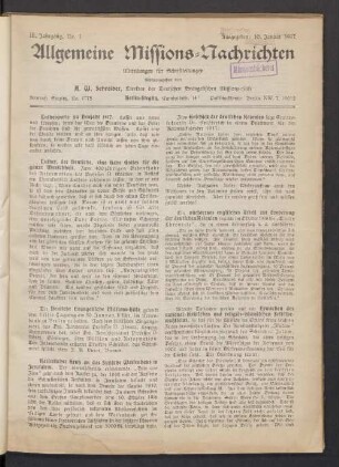 No. 1. 10. Januar 1917