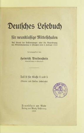 Teil 2 für Kl. 6 u. 5: (Viertes und fünftes Schuljahr)