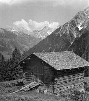 Heustadel bei der Bühlalpe im Kleinen Walsertal