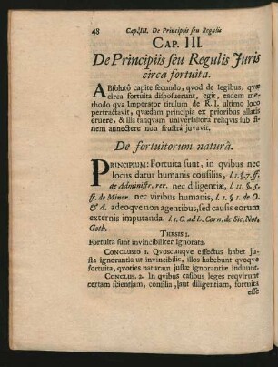 Cap. III. De Principiis seu Regulis Iuris circa fortuita.