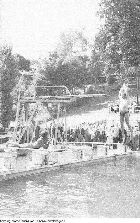 Dresden, Neustadt, Bärnsdorfer Straße, 1. Sportfest, Bühlau, 1. Schwimmfest des Kommunalen Sportes, 5.August 1945