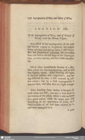 Section XX. Of the Impregnation of Oils, and of Spirit of Wine, with the Nitrous Vapour