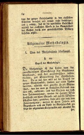 Allgemeine Methodologie.