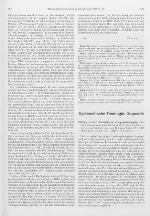 646-649 [Rezension] Ebeling, Gerhard, Evangelische Evangelienauslegung