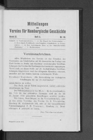 Vereinsnachrichten.
