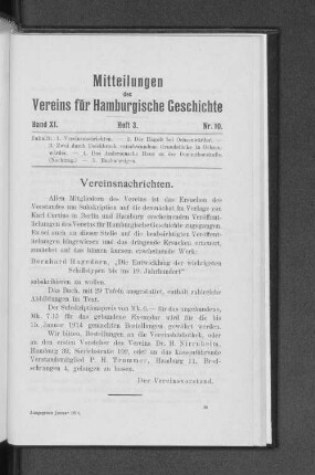 Vereinsnachrichten.