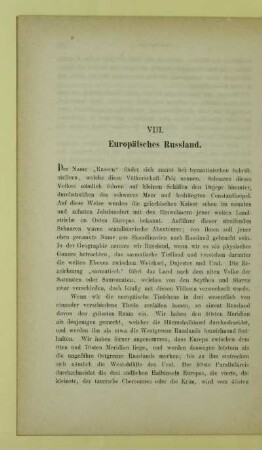 VIII. Europäisches Russland