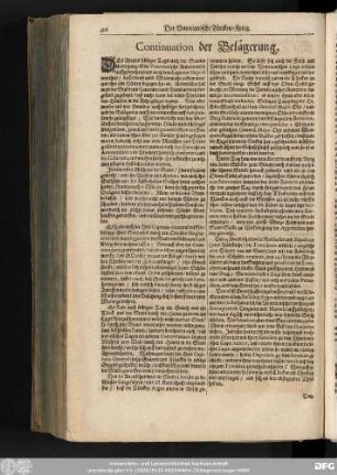 Continuatio der Belägerung.