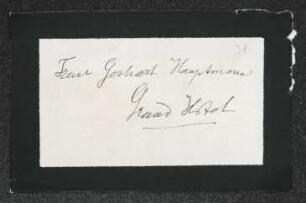 Brief von Bernhard von Bülow an Margarete Hauptmann