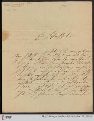 Brief von Salomon von Haber an Carl Joseph Anton Mittermaier