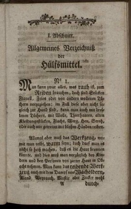 I. Abschnitt. Allgeneines Verzeichniß der Hülfsmittel.