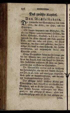 Das zwölfte Kapitel. Von Wechselfiebern.