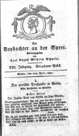 14. Stueck, 8. April 1822