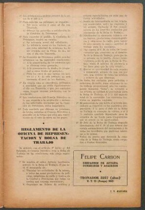 Reglamento de la oficina de representación y bolsa de trabajo