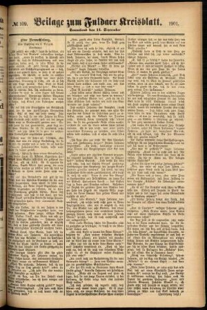 Zweite Ausgabe vom Samstag, den 14. September 1901.