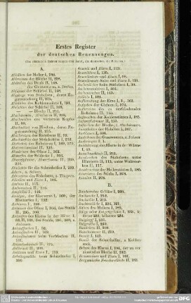 Erstes Register der deutschen Benennungen