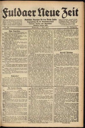 Ausgabe vom Mittwoch, den 03. Mai 1922.