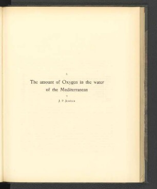5. The amount of Oxygen in the water of the Mediterranean