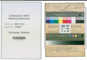 Entnazifizierung Wilhelm Schroeder , geb. 24.02.1910 (Baeckermeister)