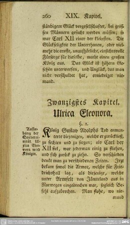 Zwanzigstes Kapitel. Ulrica Eleonora