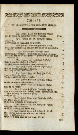 Inhalt der im siebenten Theile enthaltenen Aufsätze